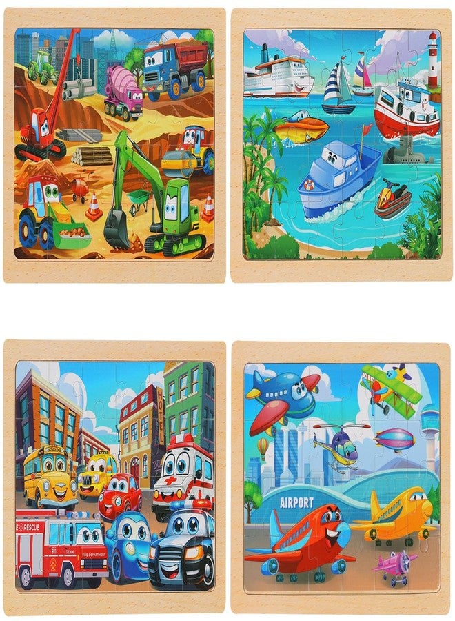 OSBOO Wooden Puzzles for Kids Ages 4-6, 24 Piece Vehicle Car Construction Jigsaw Puzzles 4 Packs, Preschool Toddlers Learning Activity Puzzles Toys for Boys Girls 3 4 5 6 Years Old - Image 2